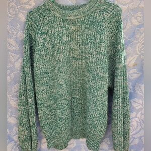 Vintage 90s Van Heusen Mens Knit Sweater Large Green White